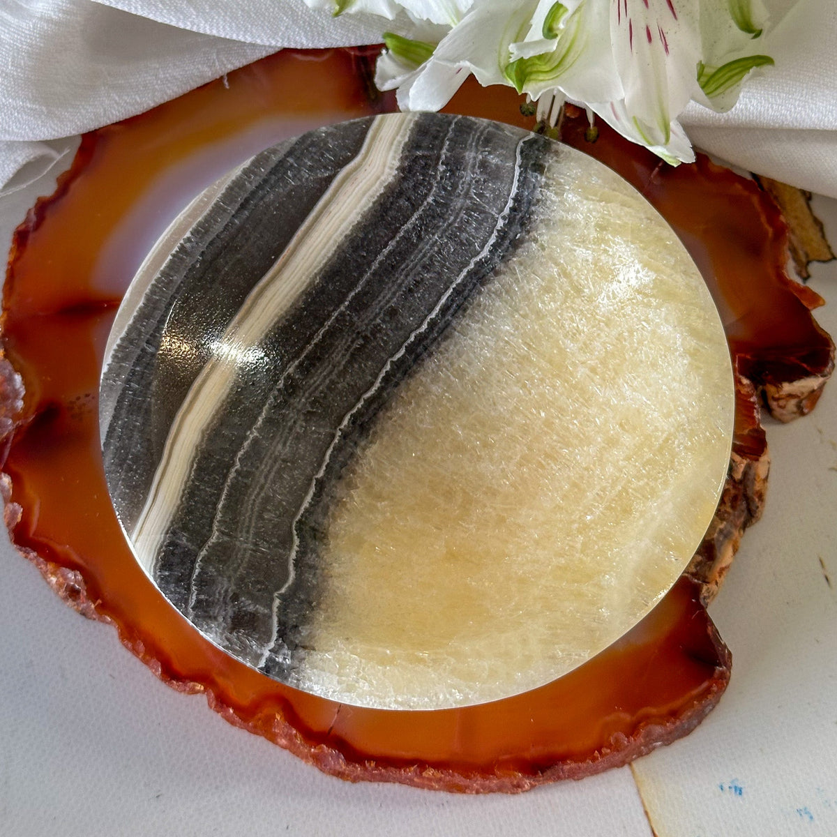 Zebra Onyx Bowl #835-Happily Zen