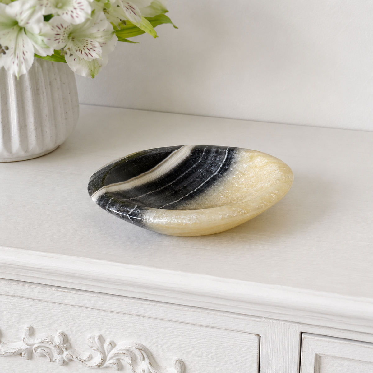 Zebra Onyx Bowl #835-Happily Zen