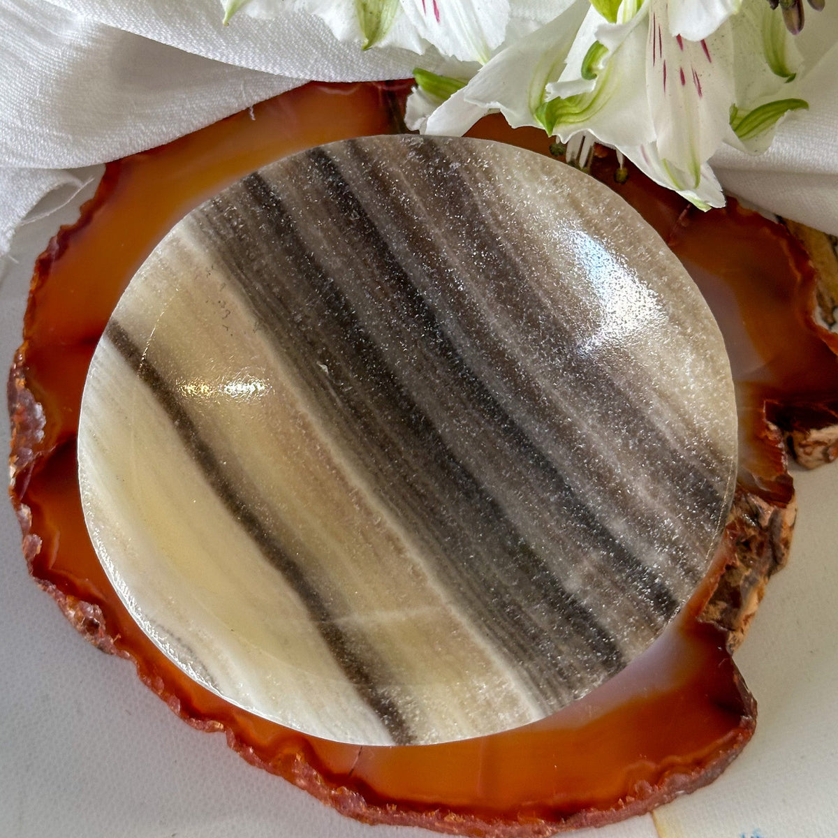 Zebra Onyx Bowl #836-Happily Zen