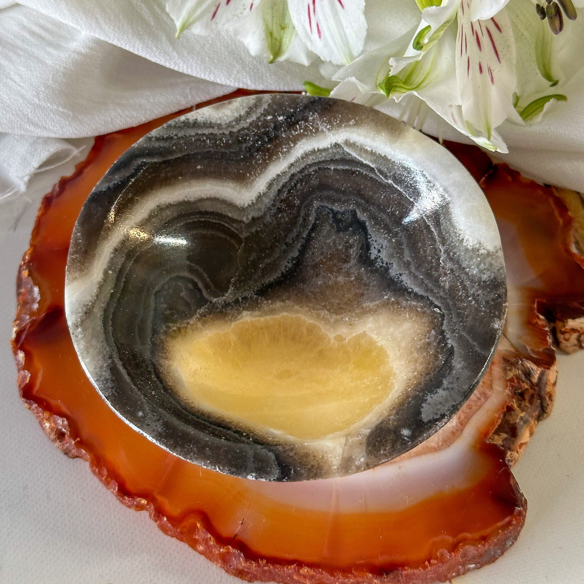 Zebra Onyx Bowl #837-Happily Zen