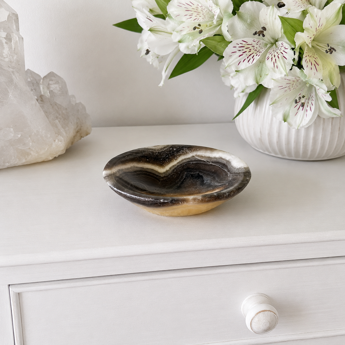 Zebra Onyx Bowl #837-Happily Zen