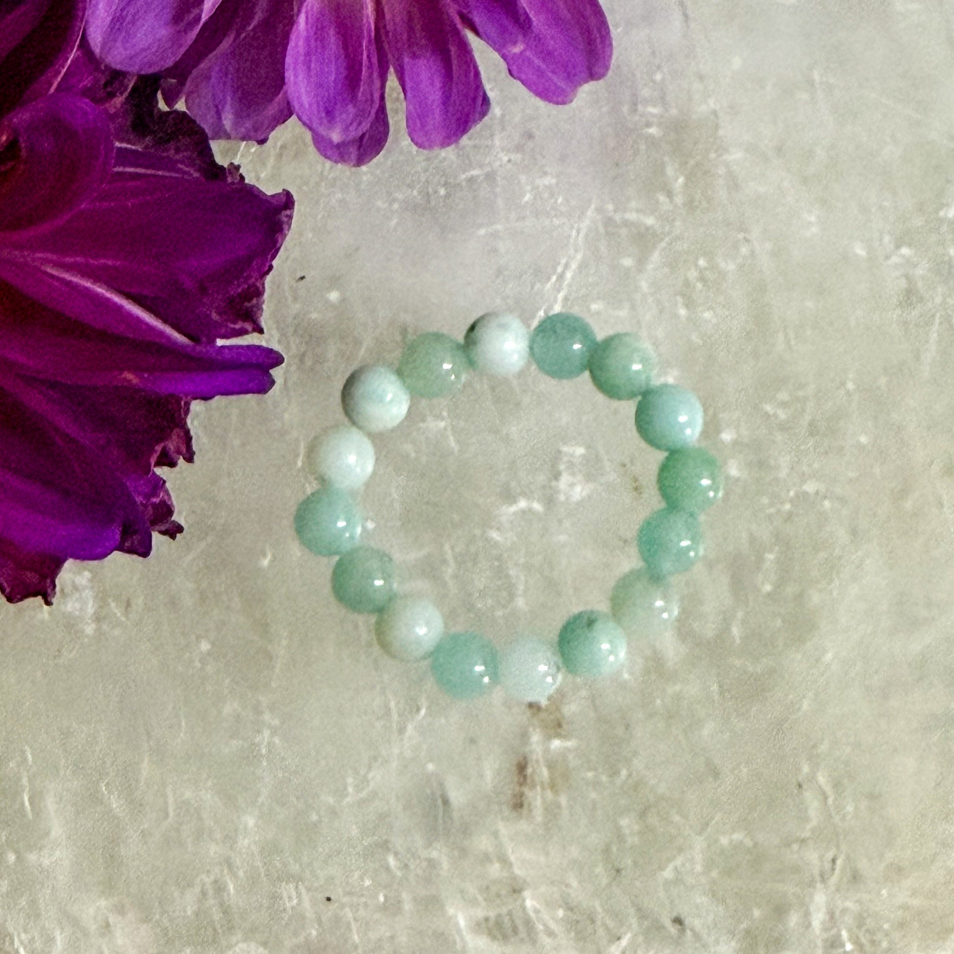 Amazonite Bead Ring #1316-Happily Zen