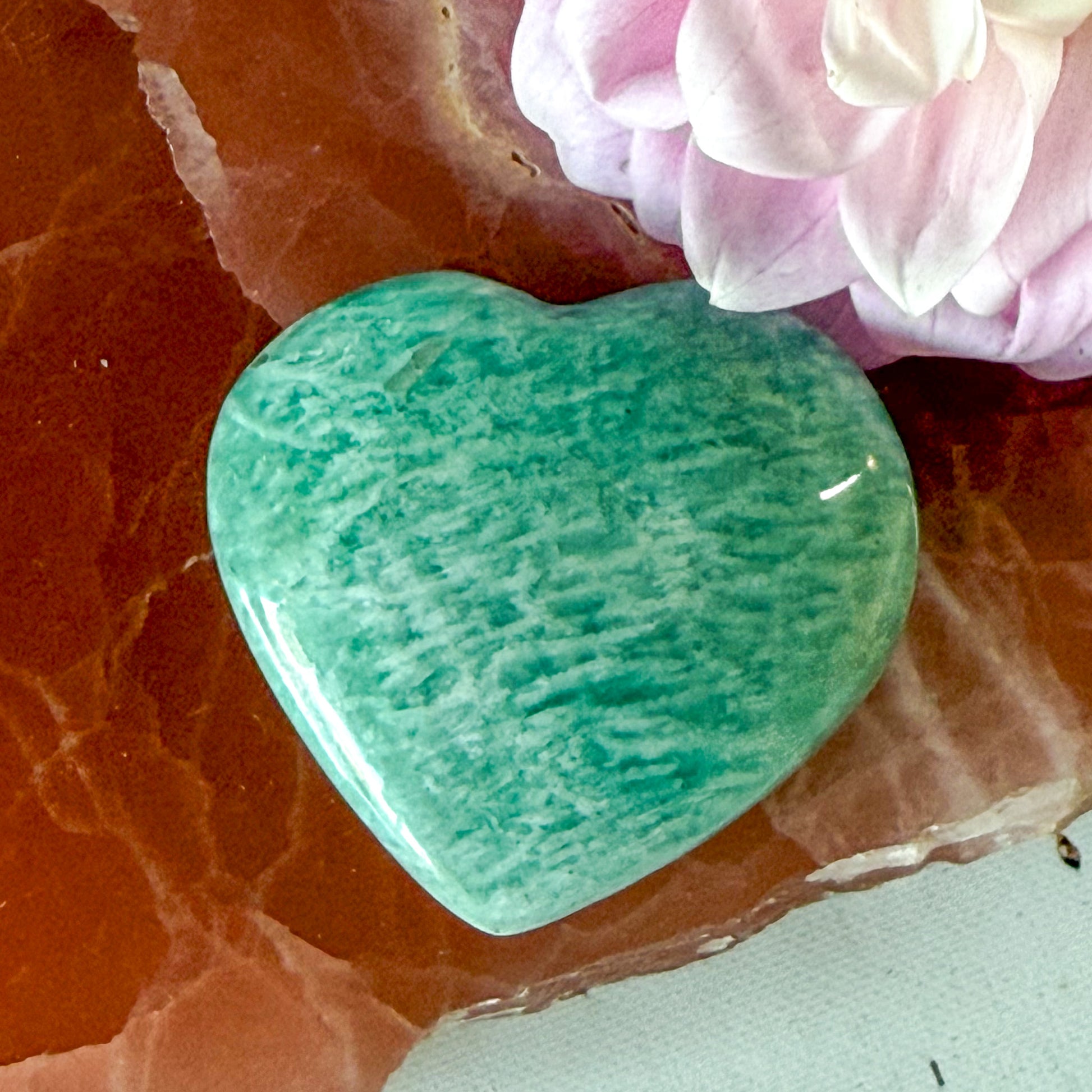 Amazonite Heart #1361-Happily Zen
