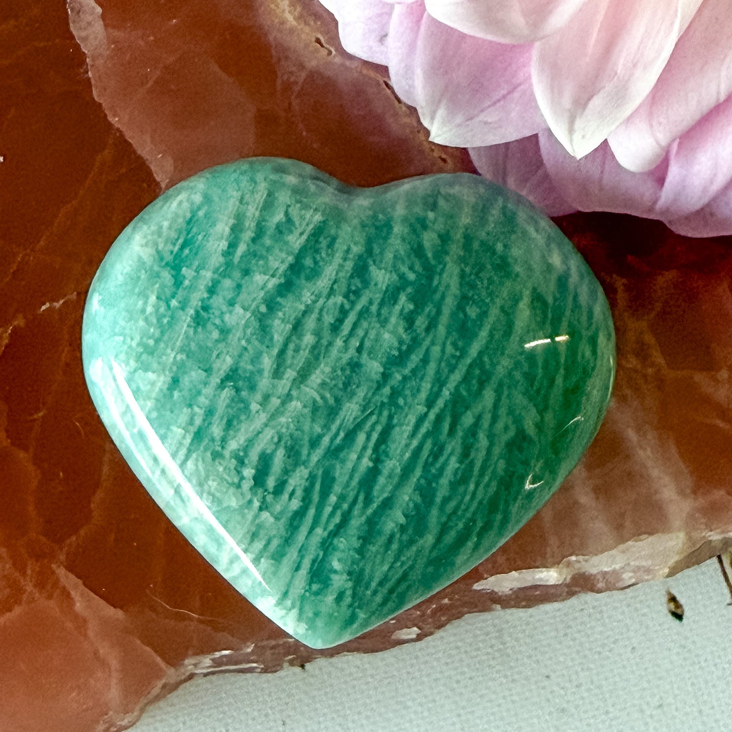 Amazonite Heart #1362-Happily Zen