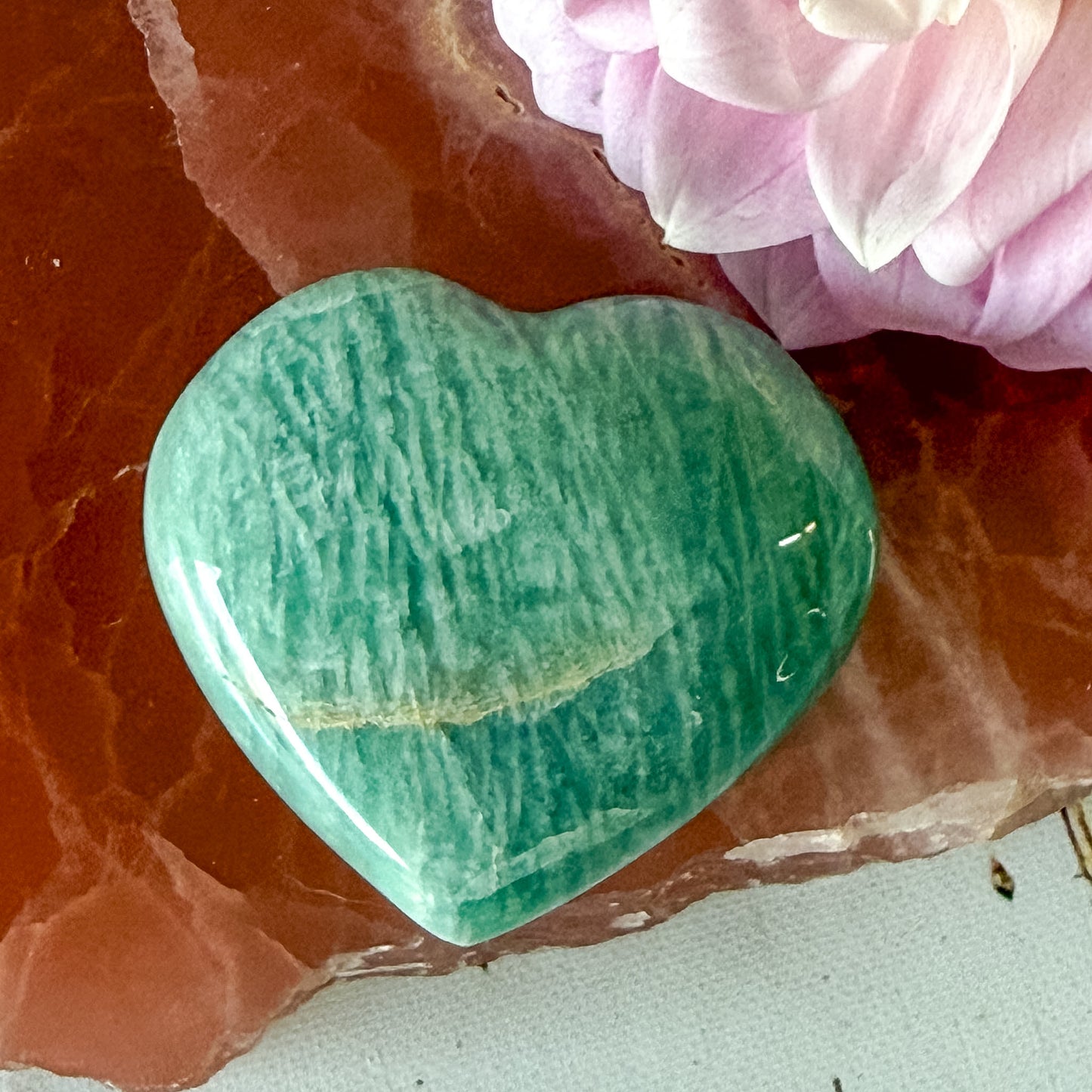 Amazonite Heart #1362-Happily Zen