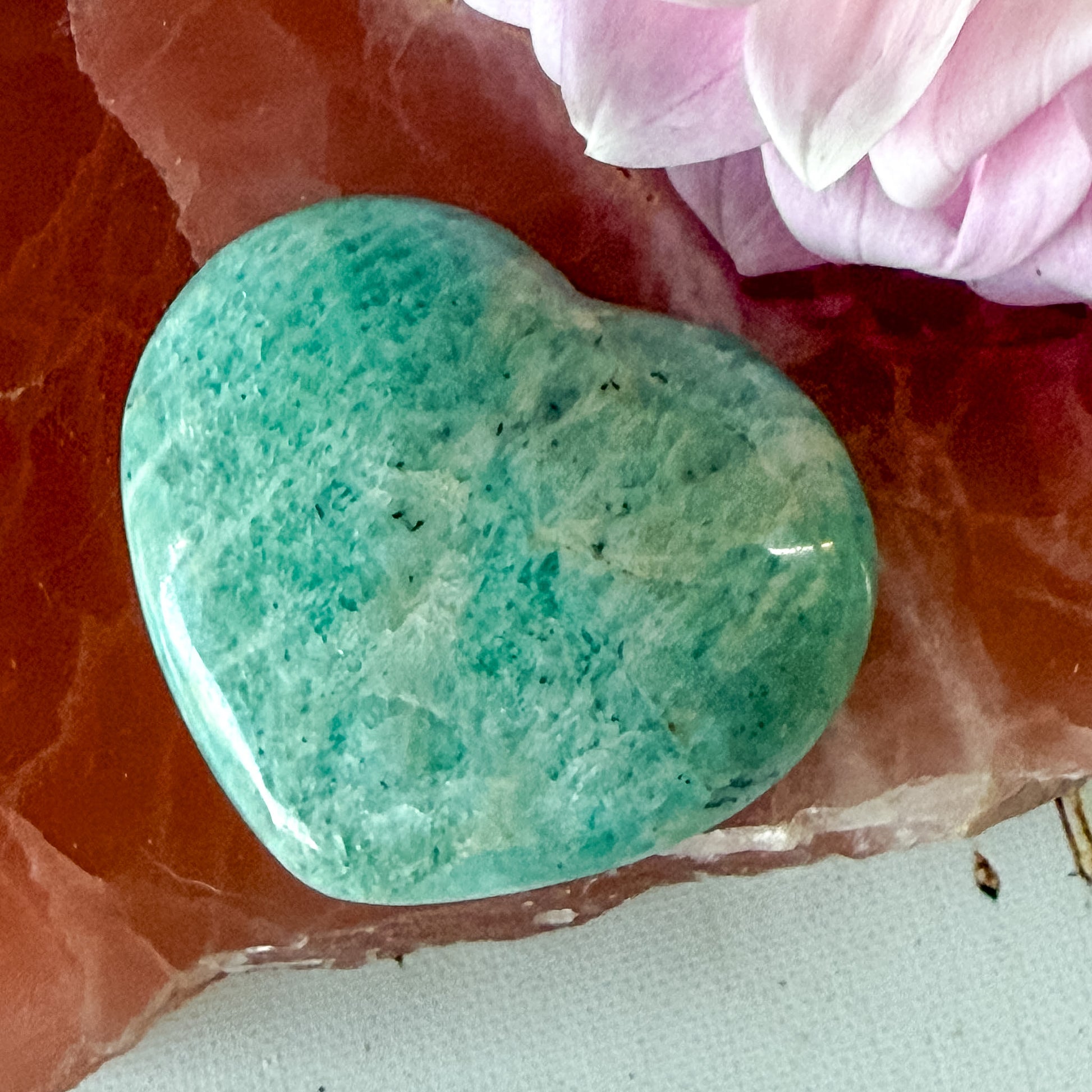 Amazonite Heart #1363-Happily Zen