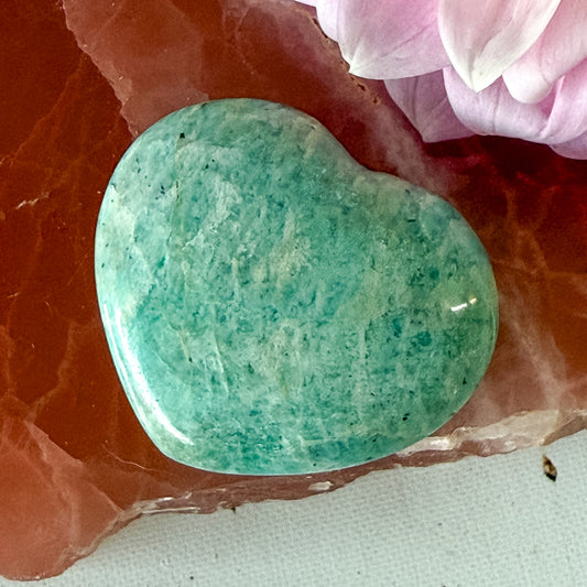 Amazonite Heart #1363-Happily Zen