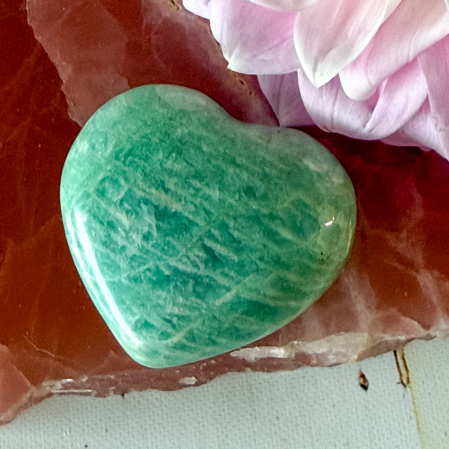 Amazonite Heart #1365-Happily Zen