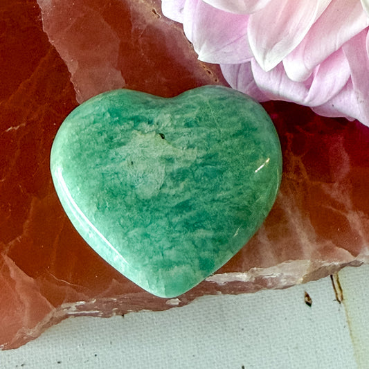 Amazonite Heart #1365-Happily Zen