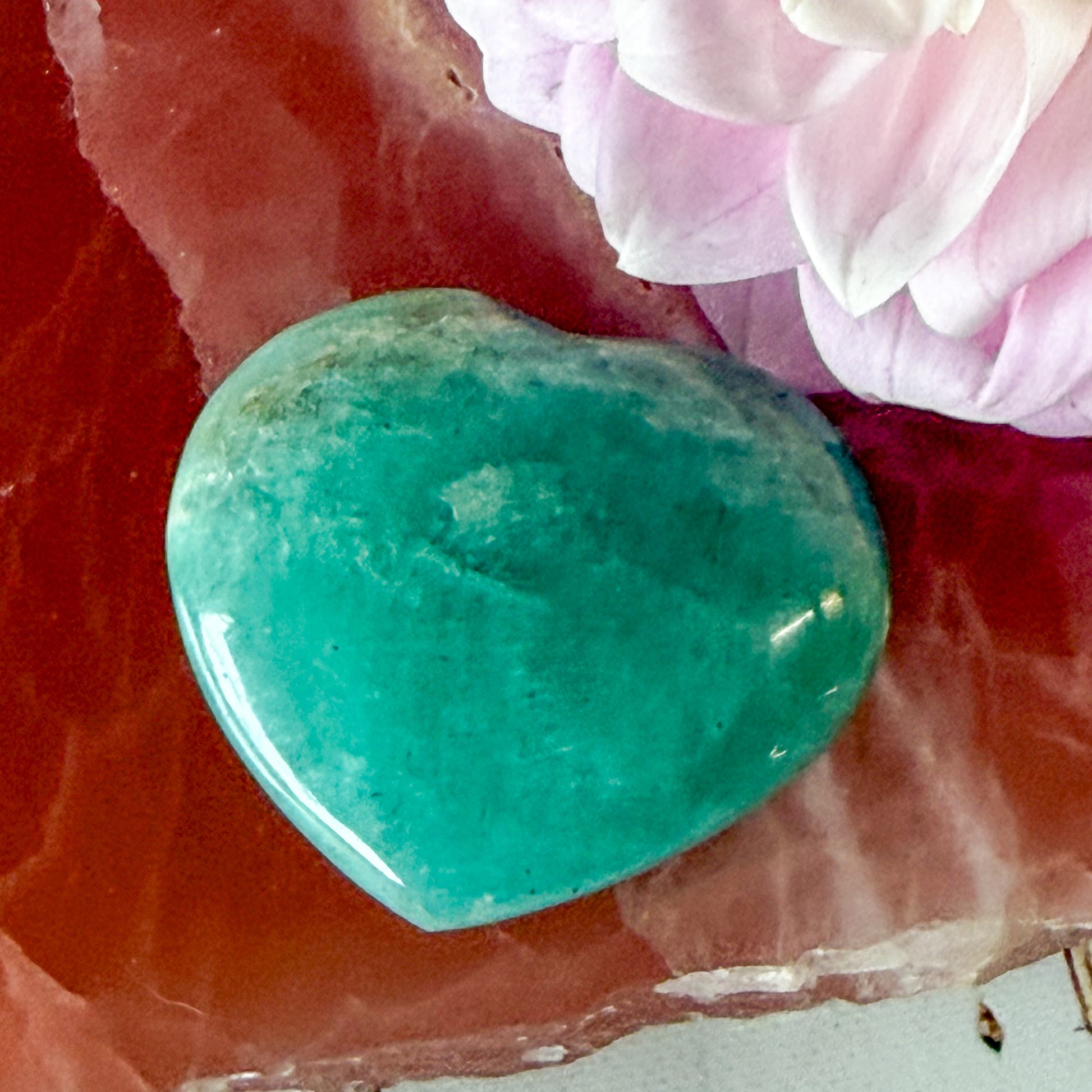 Amazonite Heart #1366-Happily Zen