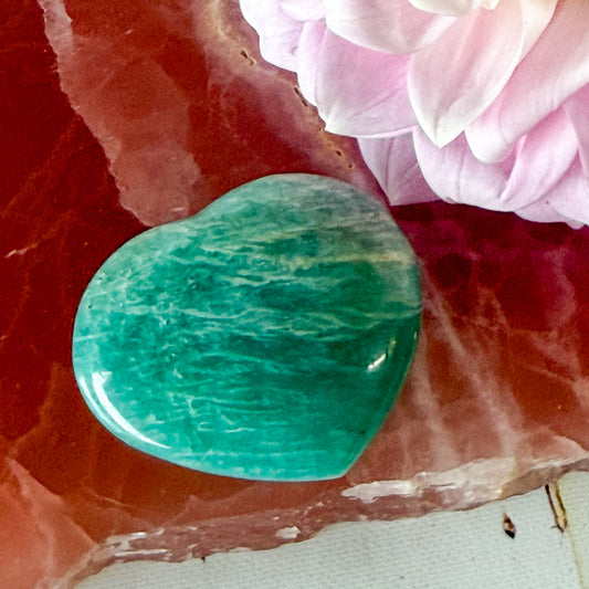 Amazonite Heart #1366-Happily Zen