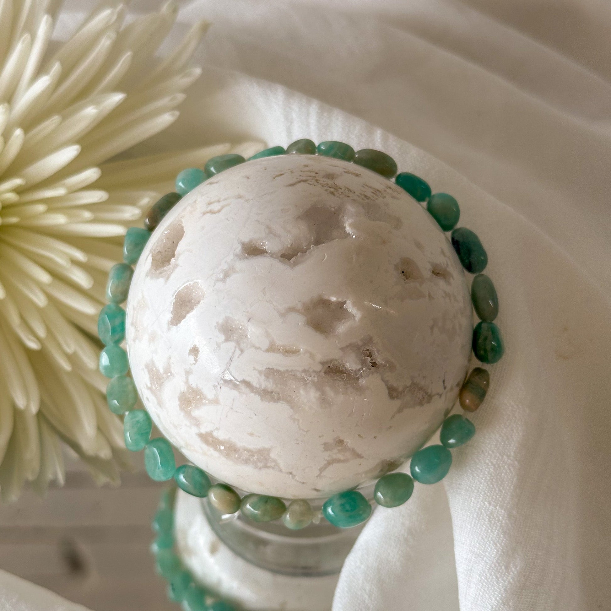Amazonite Pebble Bracelet-Happily Zen
