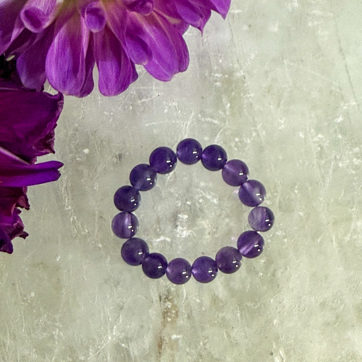 Amethyst Bead Ring #1322-Happily Zen