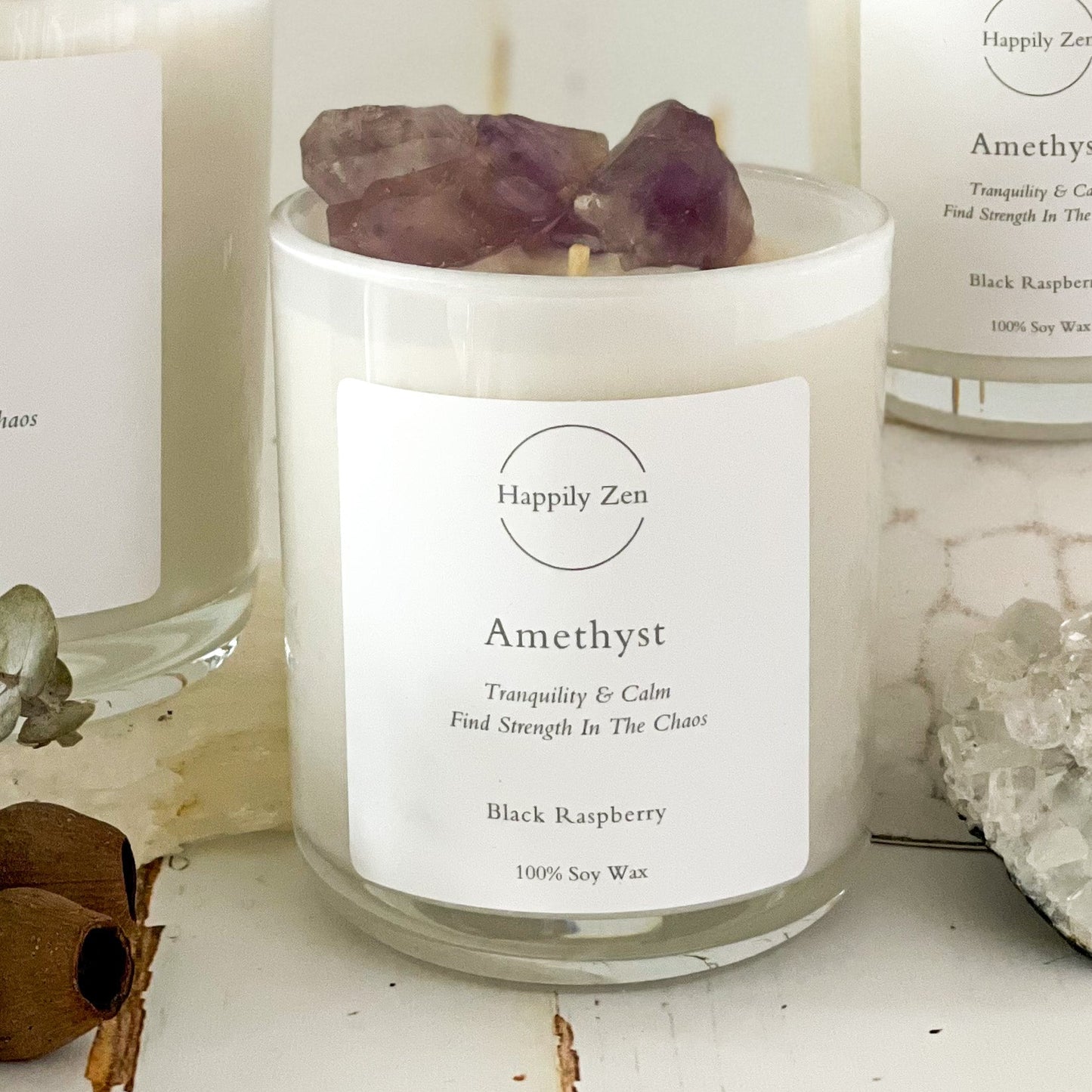 Amethyst - Black Raspberry Candle-Happily Zen