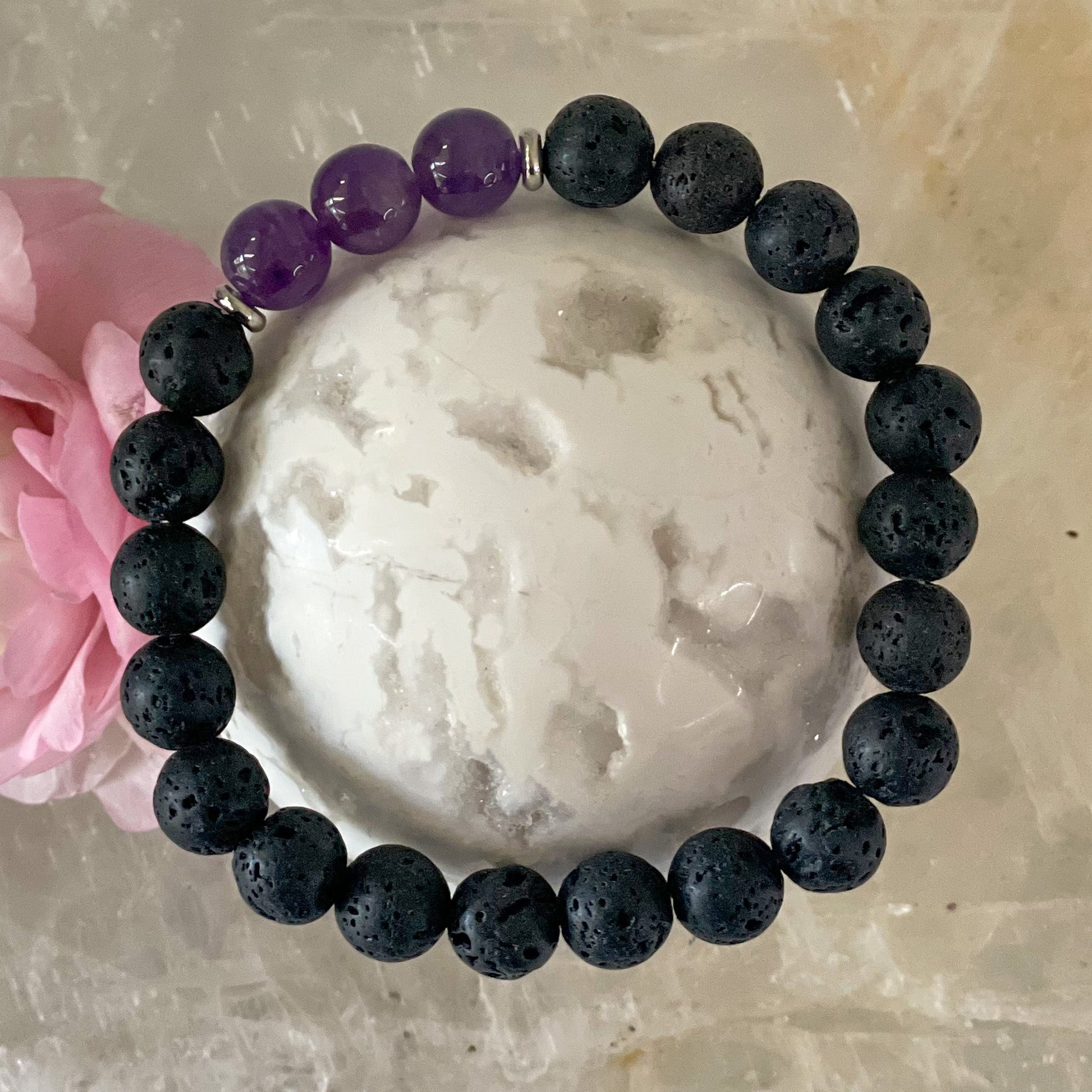 Amethyst Essential Oil Diffuser Bracelet-Happily Zen