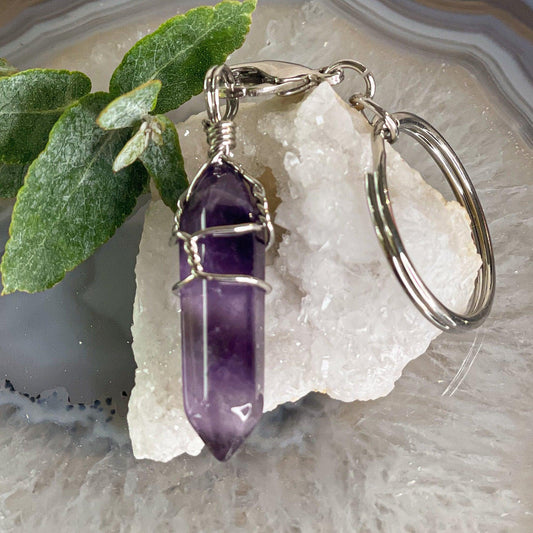 Amethyst Keychain-Happily Zen