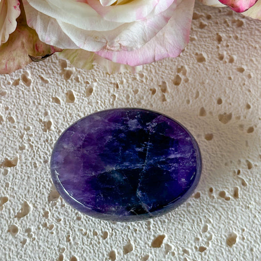 Amethyst Worry Stone #984-Happily Zen