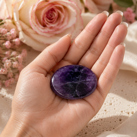 Amethyst Worry Stone #984-Happily Zen