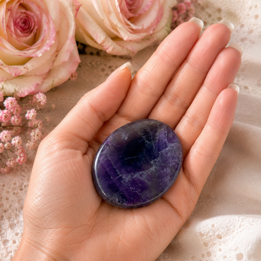 Amethyst Worry Stone #986-Happily Zen