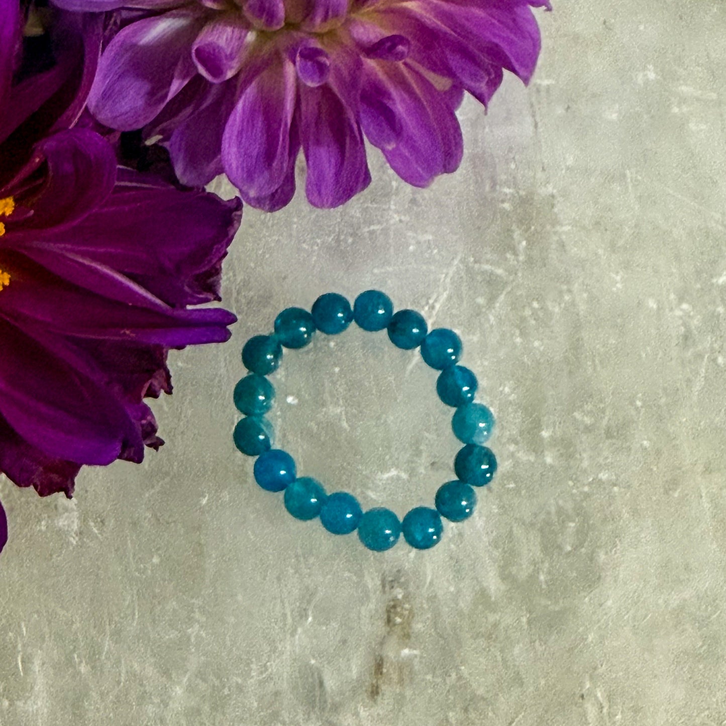Apatite Bead Ring #1321-Happily Zen