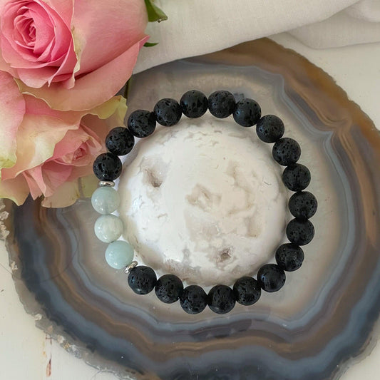 Aquamarine Essential Oil Diffuser Bracelet-Happily Zen