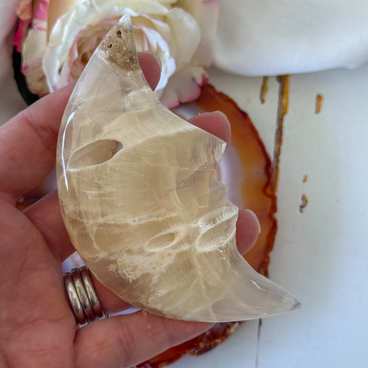 Aragonite Moon #1094-Happily Zen