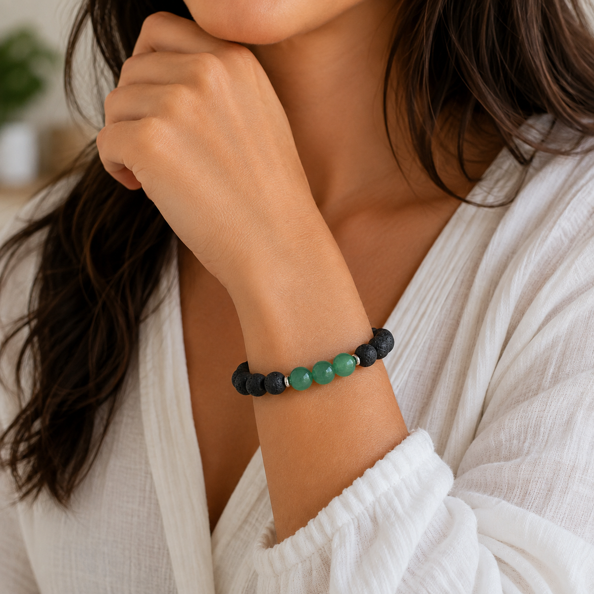 Aventurine Essential Oil Diffuser Bracelet-Happily Zen
