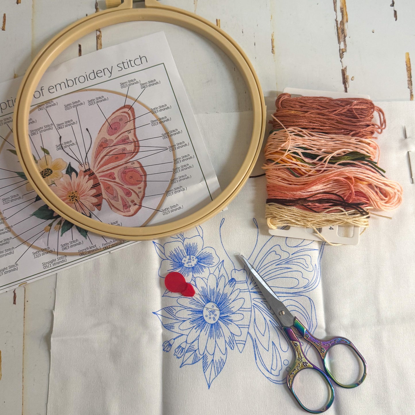 Butterfly Embroidery Kit #1240-Happily Zen