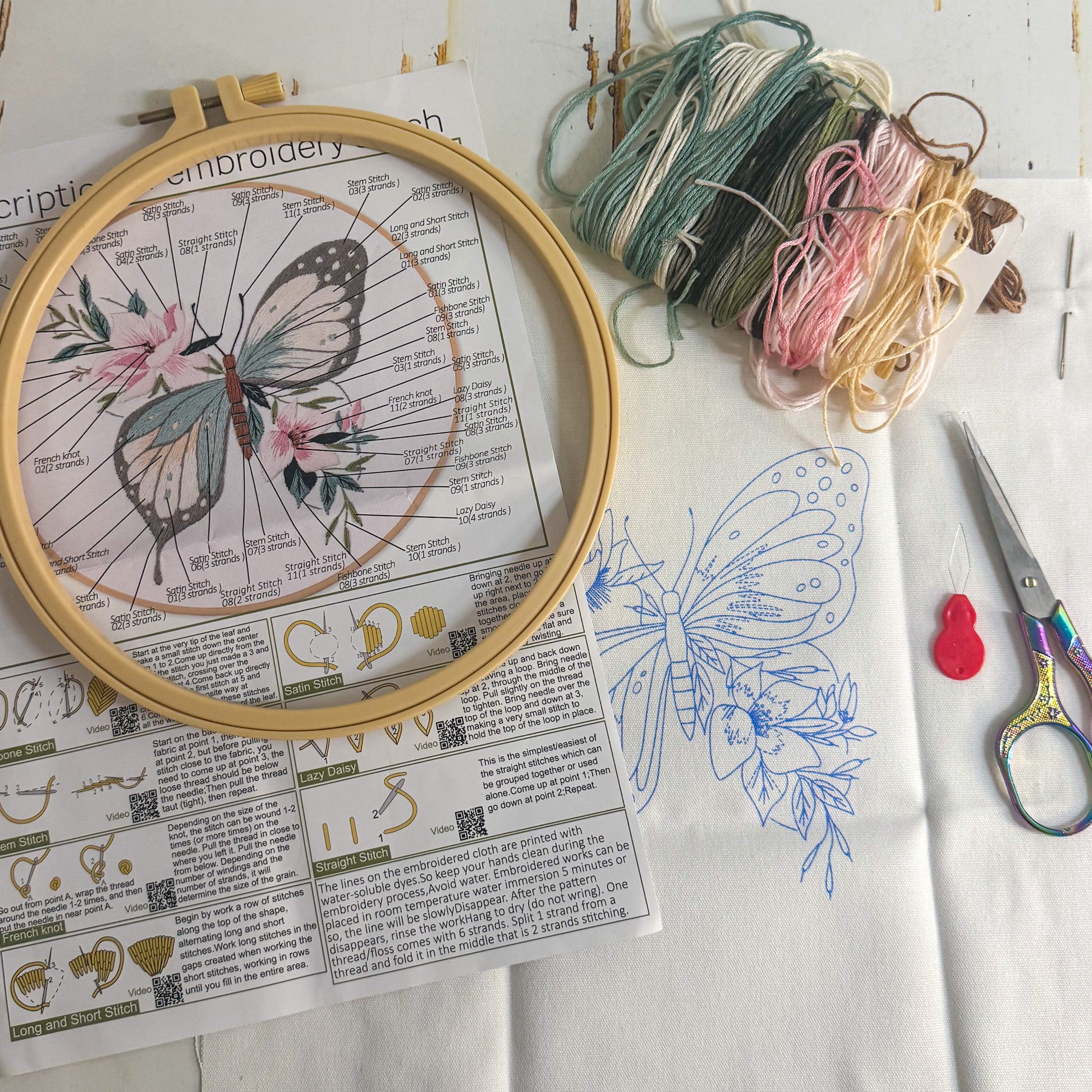 Butterfly Embroidery Kit #1241-Happily Zen
