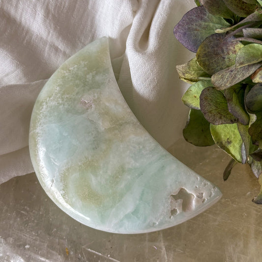 Caribbean Calcite Moon #864-Happily Zen