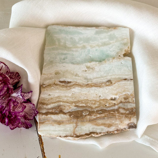 Caribbean Calcite Slice #704-Happily Zen