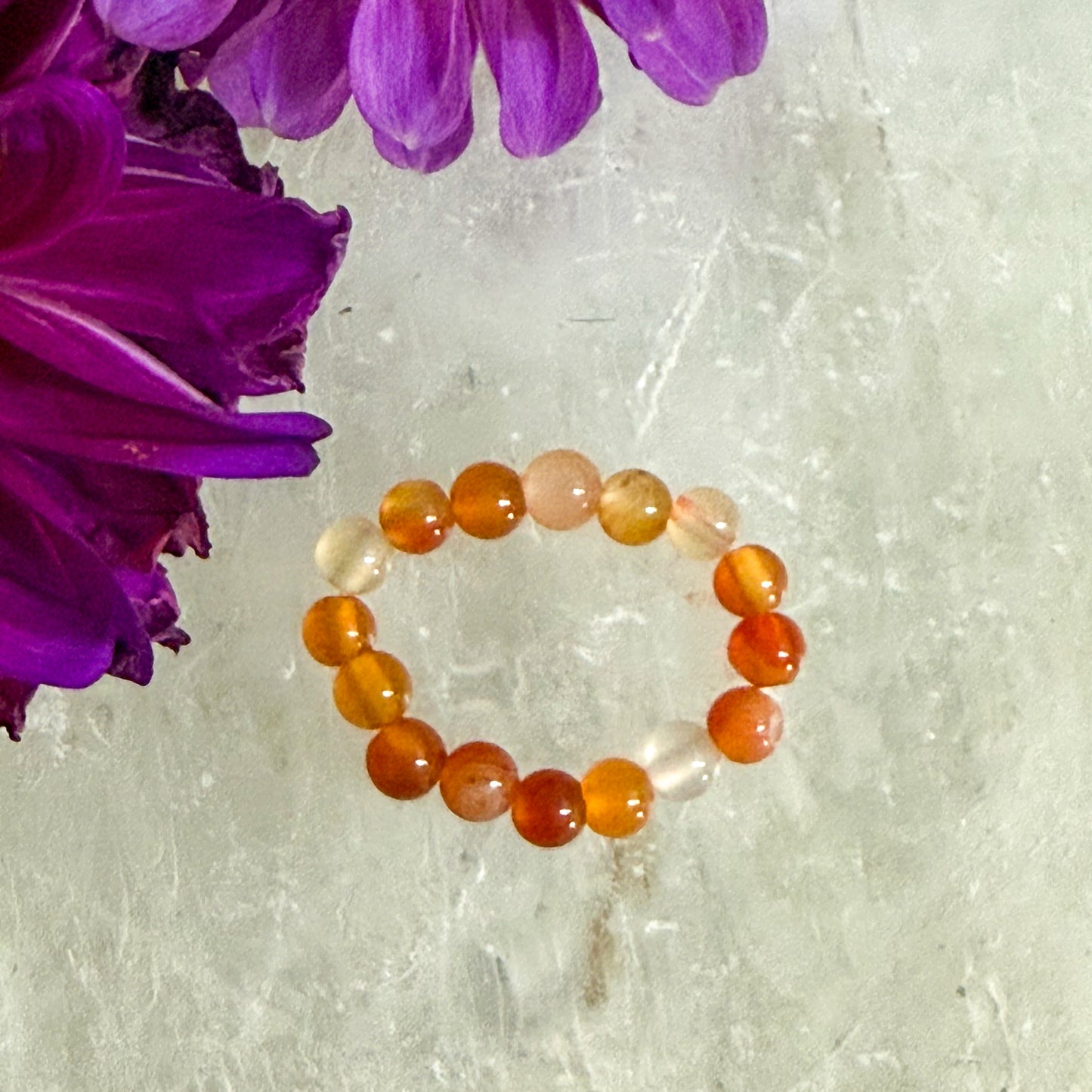 Carnelian Bead Ring #1318-Happily Zen