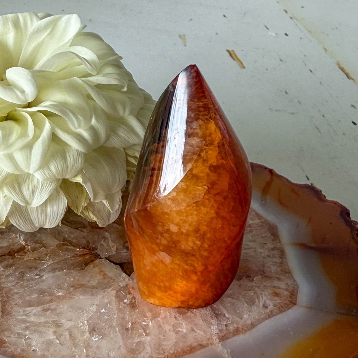 Carnelian Flame #1195-Happily Zen