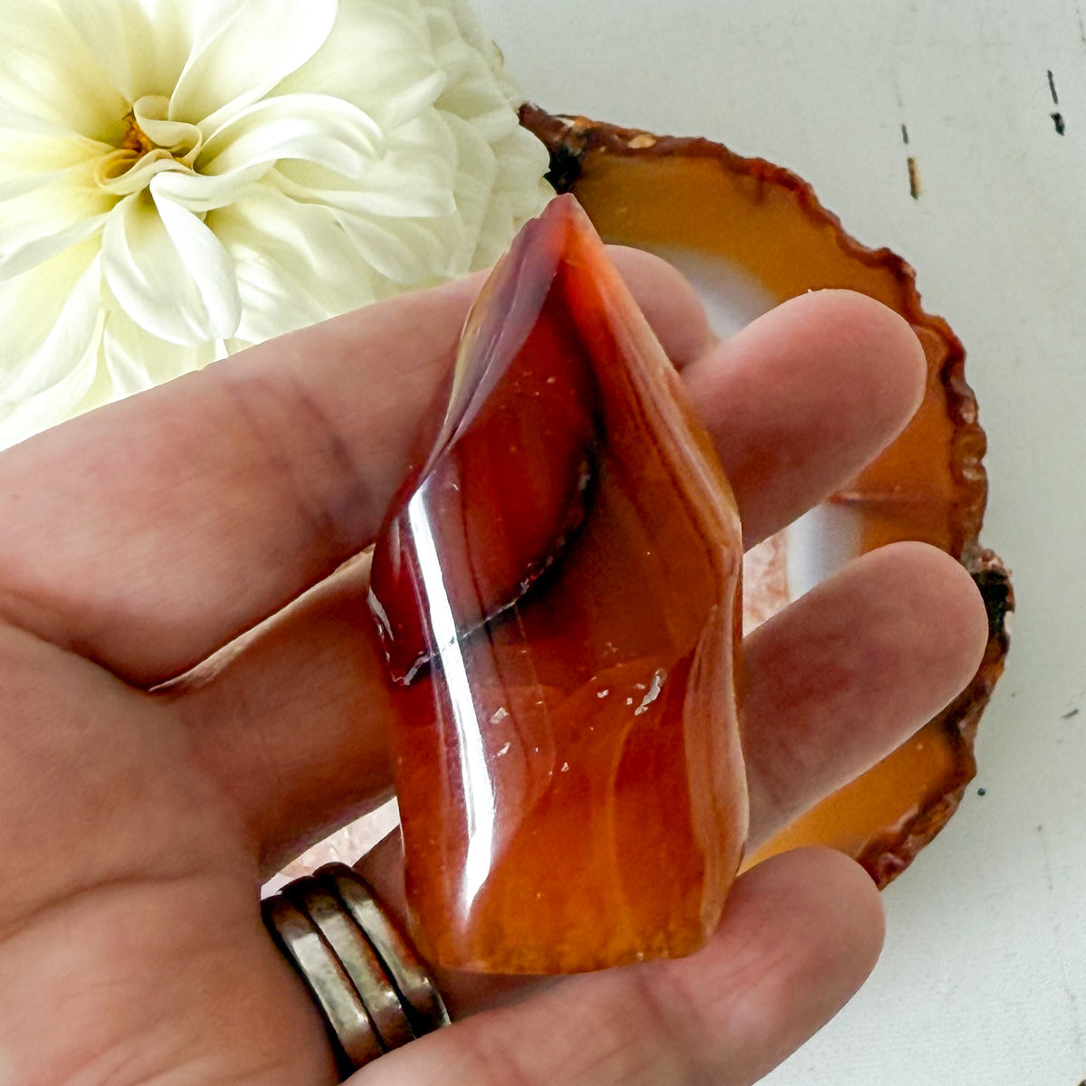 Carnelian Flame #1195-Happily Zen