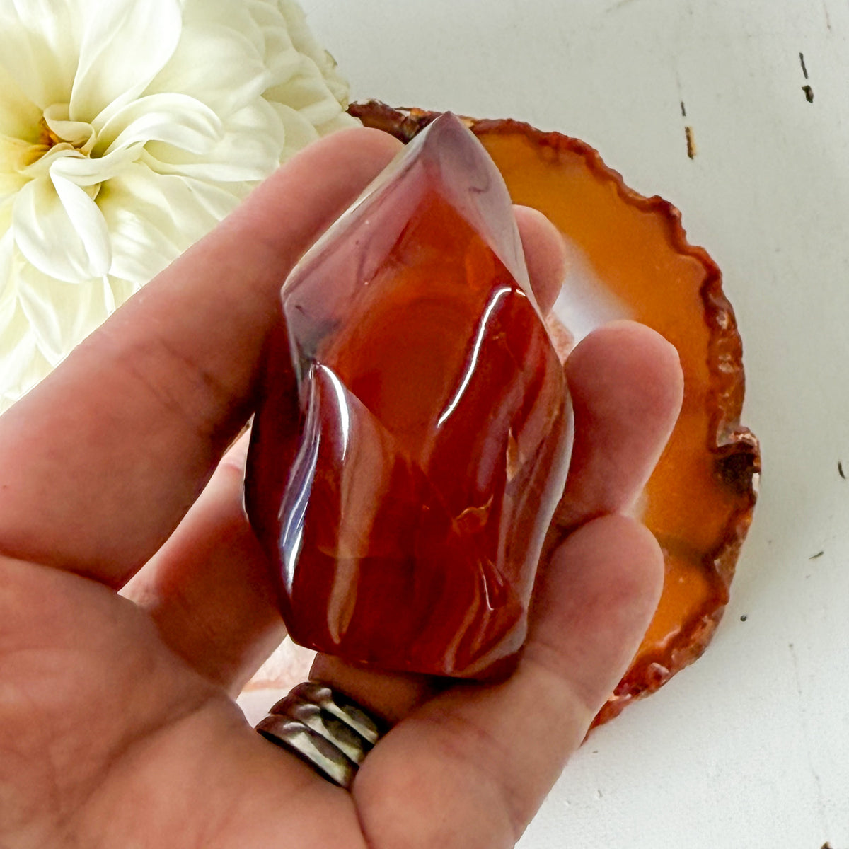 Carnelian Flame #1196-Happily Zen