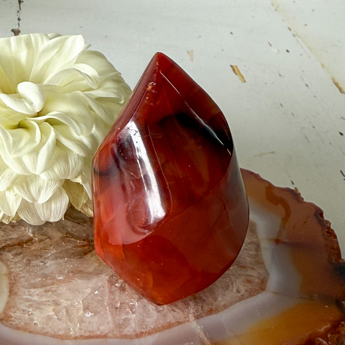 Carnelian Flame #1197-Happily Zen