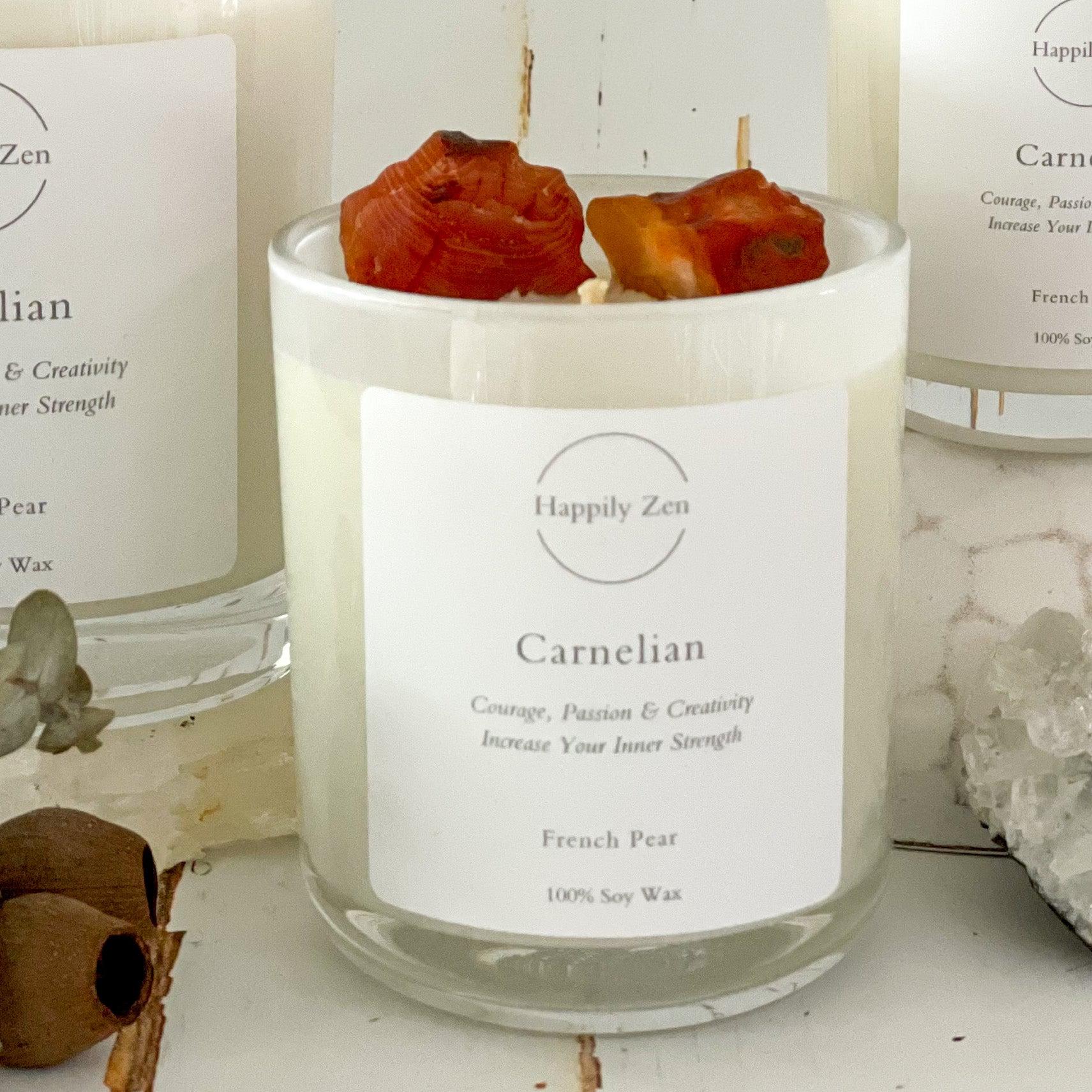 Carnelian - French Pear Candle-Happily Zen