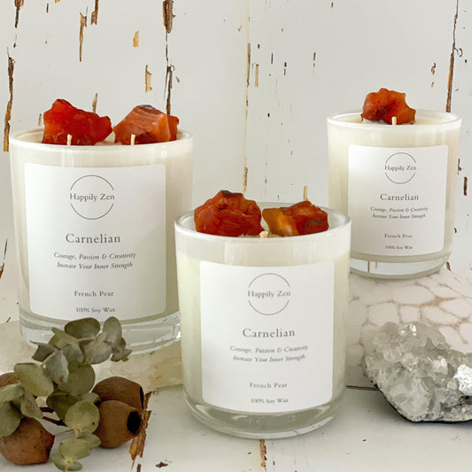 Carnelian - French Pear Candle-Happily Zen