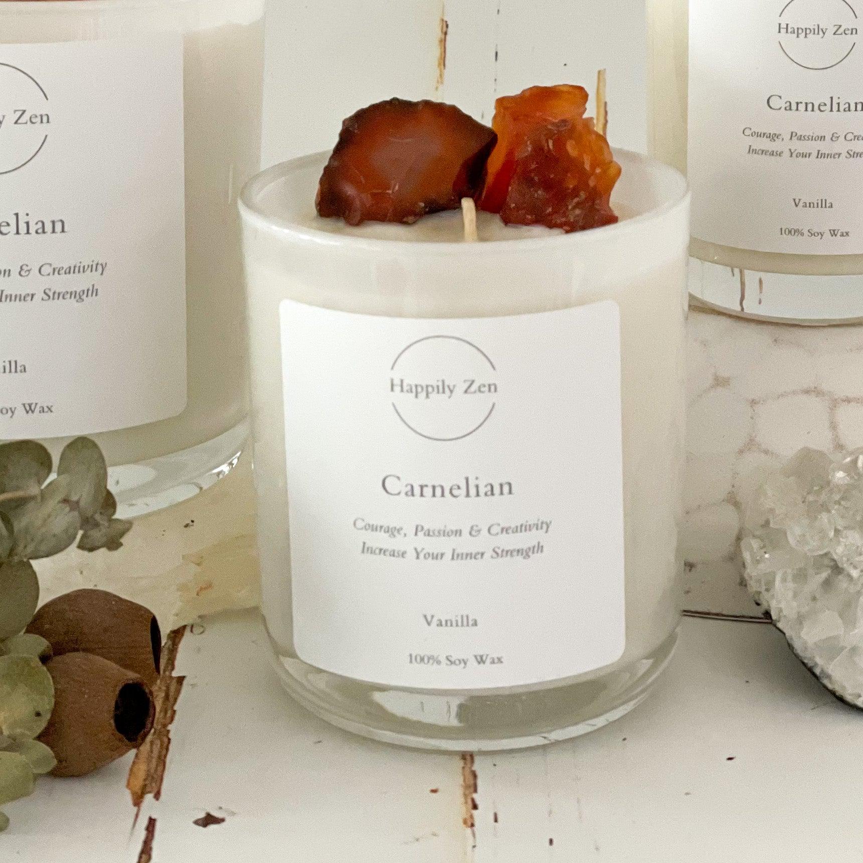 Carnelian - Vanilla Candle-Happily Zen