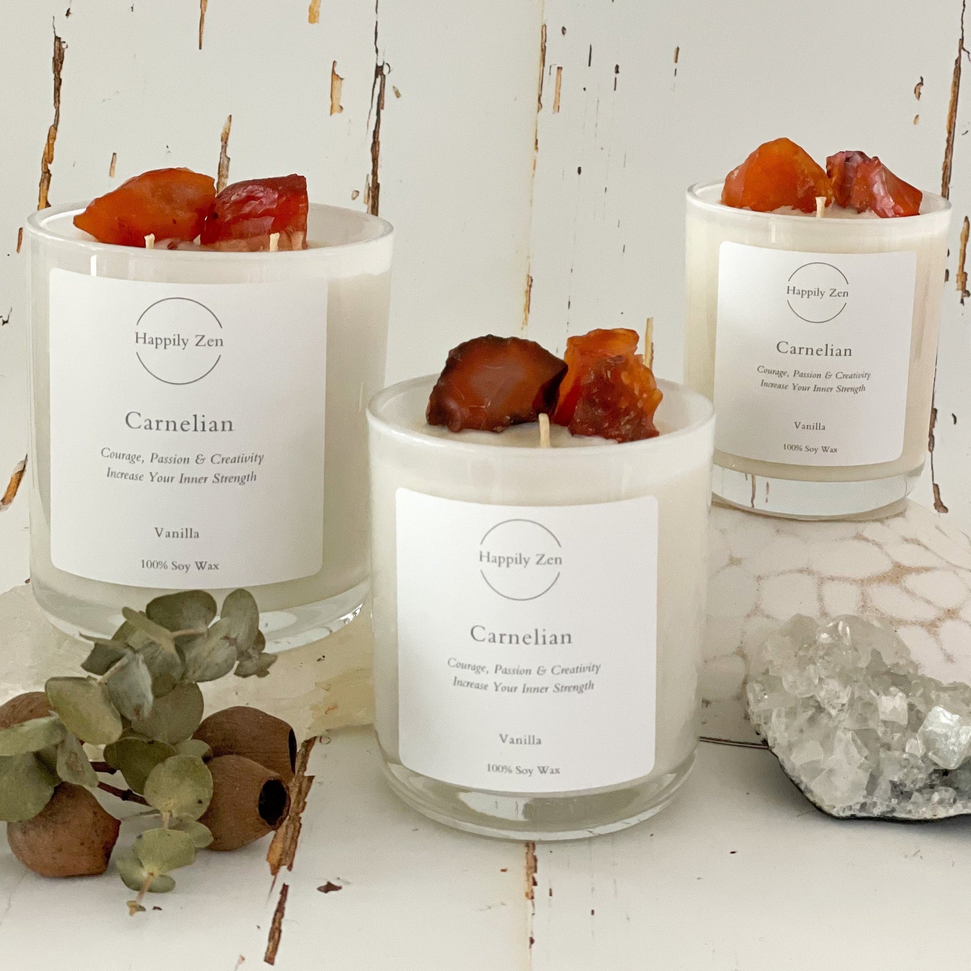 Carnelian - Vanilla Candle-Happily Zen