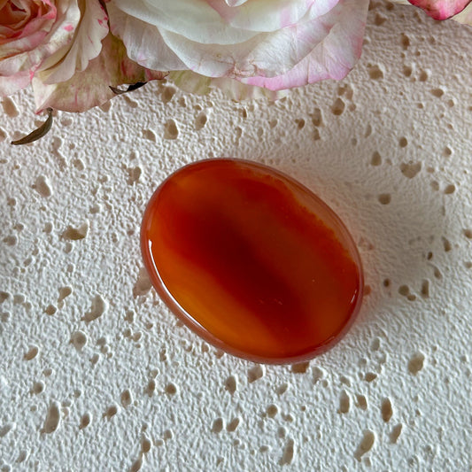 Carnelian Worry Stone #989-Happily Zen