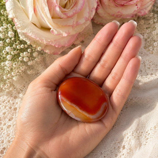 Carnelian Worry Stone #991-Happily Zen