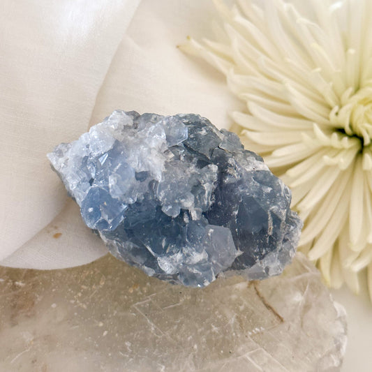 Celestite Cluster #642-Happily Zen