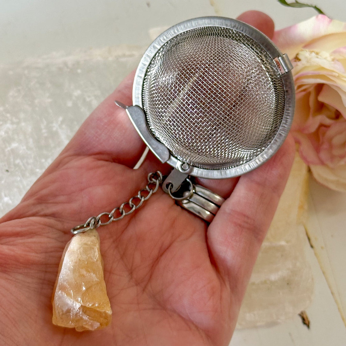 Citrine Crystal Tea Strainer #929-Happily Zen