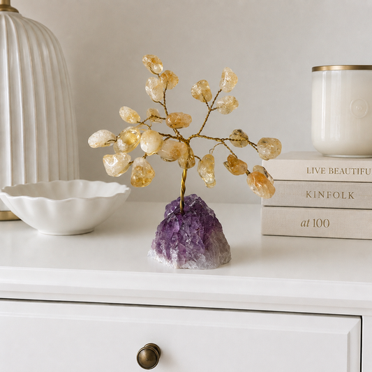 Citrine Tree on Amethyst Base #746-Happily Zen