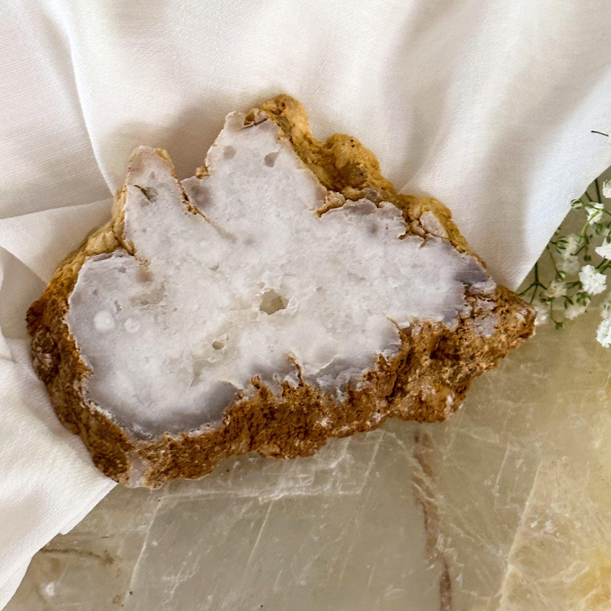 Clear Quartz Geode Slice #615-Happily Zen