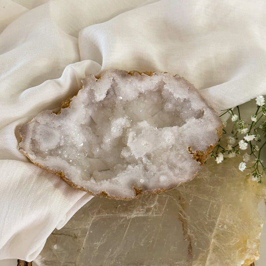 Clear Quartz Geode Slice #615-Happily Zen