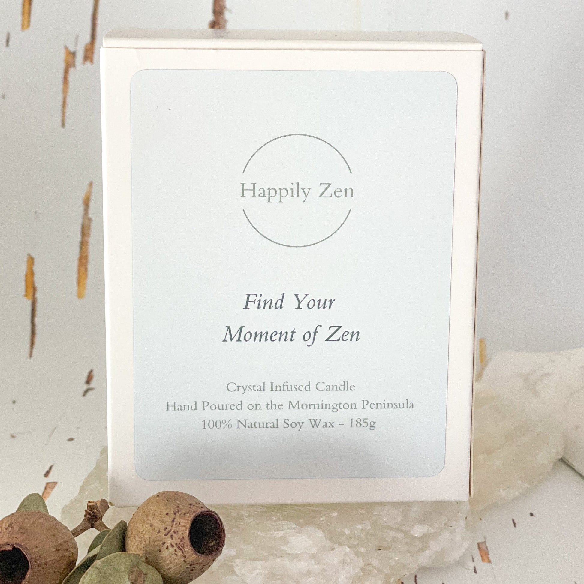 Clear Quartz - Kakadu Plum Candle-Happily Zen