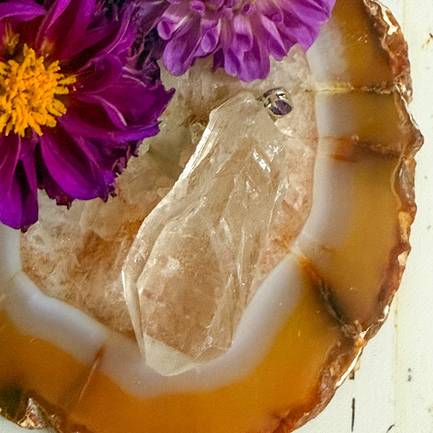Clear Quartz Pendant #1305-Happily Zen