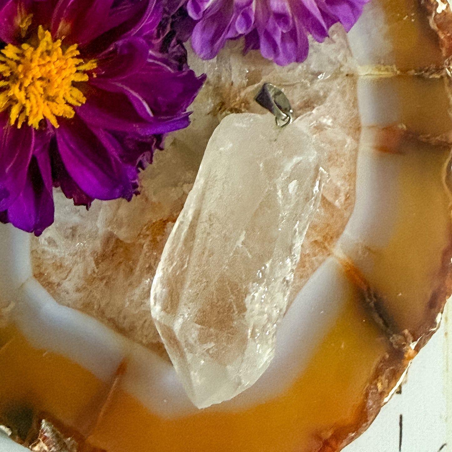 Clear Quartz Pendant #1306-Happily Zen